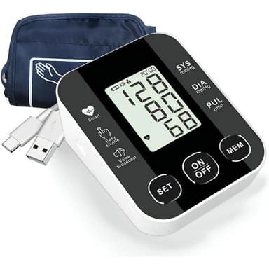 TIMBUTUS Upper Arm Blood Pressure Monitor – Voice Broadcast, 2×99 Memory, IHB Detection, Automatic Arm BP Machine